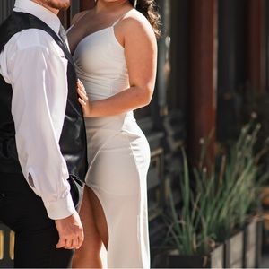 Civil wedding dress, event white dress.